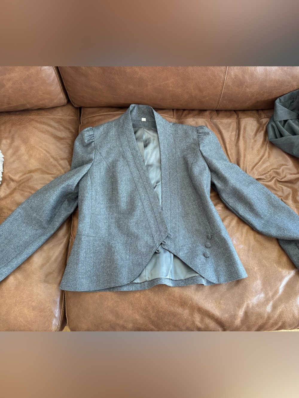 Vintage Women's Gray Tweed Tailored Blazer Jacket